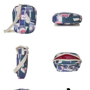 HERSCHEL Cruz Crossbody Cell Phone Wallet Bag Abstract Block Print